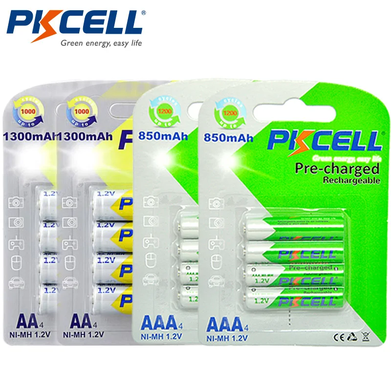 2Pack/8Pcs PKCELL 1.2V AAA Rechargeable Batteries 850mAh + 2Pack/8Pcs AA rechargeable Battery 1.2V Ni-MH 1300mAh Batteries
2Pack/8Pcs PKCELL 1.2V AAA Rechargeable Batteries 850mAh + 2Pack/8Pcs AA rechargeable Battery 1.2V Ni-MH 1300mAh Batteries