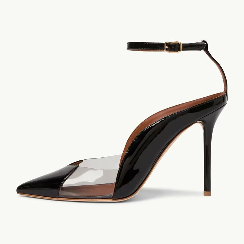 Summer New Lacquer Leather Pointed Panel Transparent PVC Sandals Thin High Heel Banquet Dress Versatile Large Women Single Shoes
Summer New Lacquer Leather Pointed Panel Transparent PVC Sandals Thin High Heel Banquet Dress Versatile Large Women Single Shoes