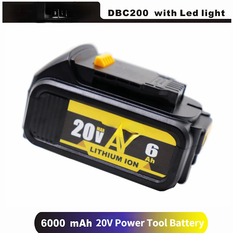 DCB200 20V 6Ah Replaceable Li-ion Battery Compatible for Dewalt 20 Volt MAX XR Power Tools 18650 Lithium Batteries
DCB200 20V 6Ah Replaceable Li-ion Battery Compatible for Dewalt 20 Volt MAX XR Power Tools 18650 Lithium Batteries
