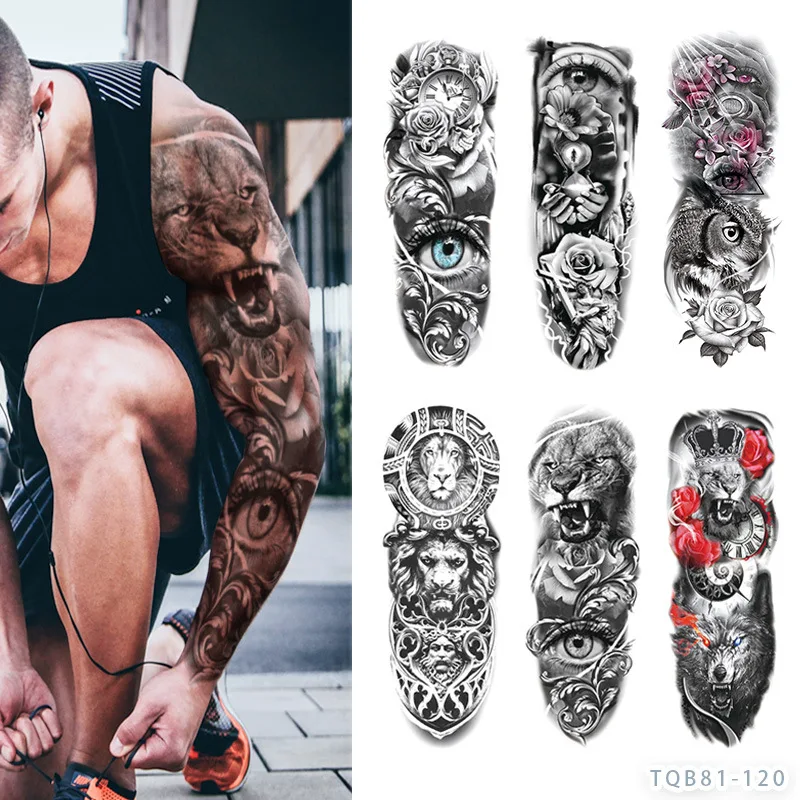 Large Arm Sleeve Tattoo Lion Crown King Rose Waterproof Temporary Tatoo Sticker Wild Wolf Tiger Men Full Skull Totem Fake Tatto
Large Arm Sleeve Tattoo Lion Crown King Rose Waterproof Temporary Tatoo Sticker Wild Wolf Tiger Men Full Skull Totem Fake Tatto