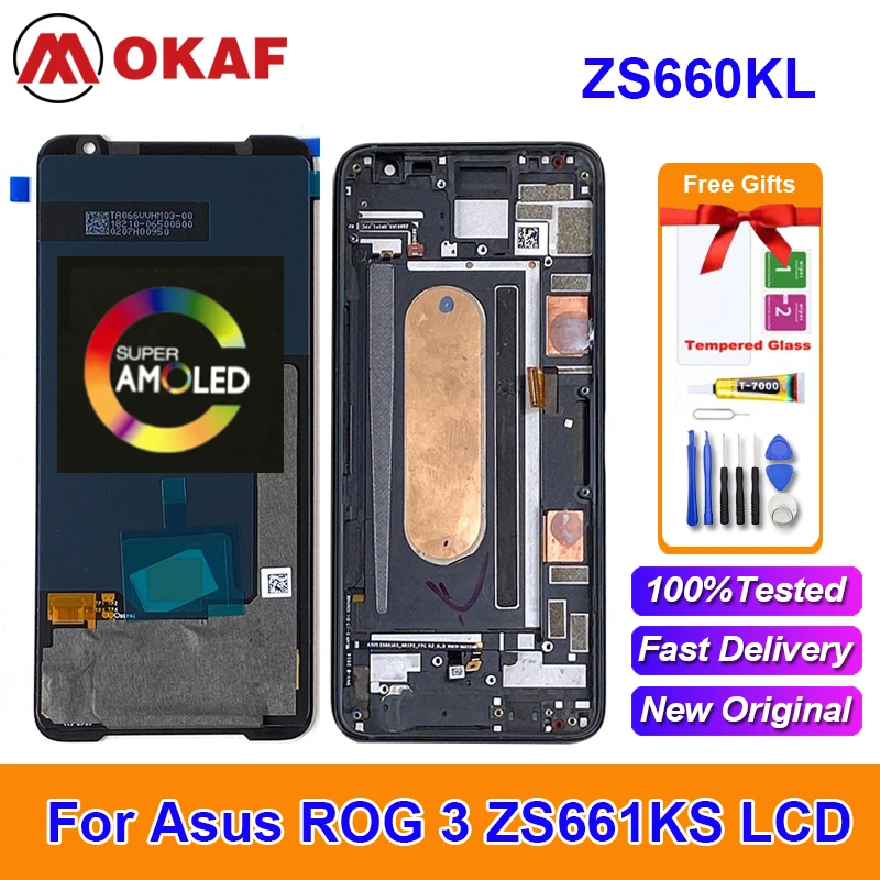 OKANFU Original 6.59" Amoled For Asus ROG 3 ZS661KS LCD Display Screen+Touch Panel Digitizer For ROG Phone 3 Strix ASUS_I003DD
OKANFU Original 6.59" Amoled For Asus ROG 3 ZS661KS LCD Display Screen+Touch Panel Digitizer For ROG Phone 3 Strix ASUS_I003DD
