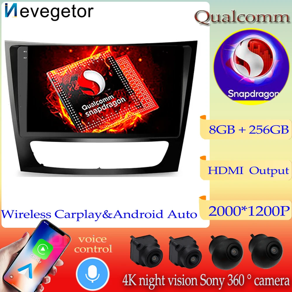 Qualcomm Snapdragon Android13 для Mercedes Benz E Class W211 C219 автомобильный стерео Мультимедийный Плеер аудио радио GPS навигация
Qualcomm Snapdragon Android13 для Mercedes Benz E Class W211 C219 автомобильный стерео Мультимедийный Плеер аудио радио GPS навигация