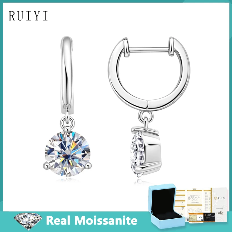 7.5mm D Colour Moissanite Diamond Women's Earrings Trendy Luxury Three-jaw Design Silver 925 Drop Earring Wedding Party Jewelry
7.5mm D Colour Moissanite Diamond Women's Earrings Trendy Luxury Three-jaw Design Silver 925 Drop Earring Wedding Party Jewelry