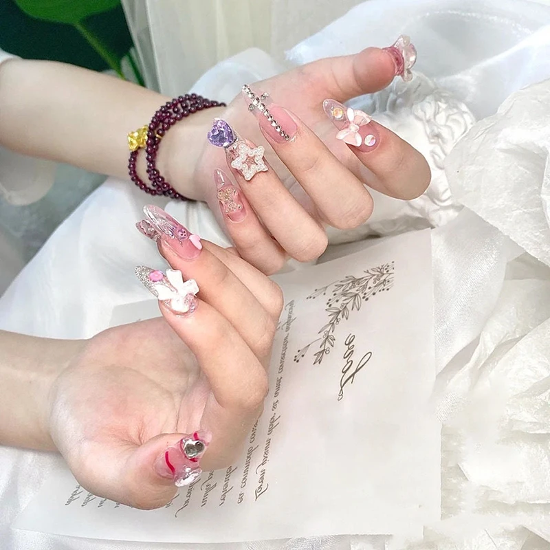My Melody Kuromi Kittys 3D DIY Nails Patch Kawaii Cartoon Anime Doll Model Removable Wearable Fake Handmade Nails Stickers Gifts
My Melody Kuromi Kittys 3D DIY Nails Patch Kawaii Cartoon Anime Doll Model Removable Wearable Fake Handmade Nails Stickers Gifts