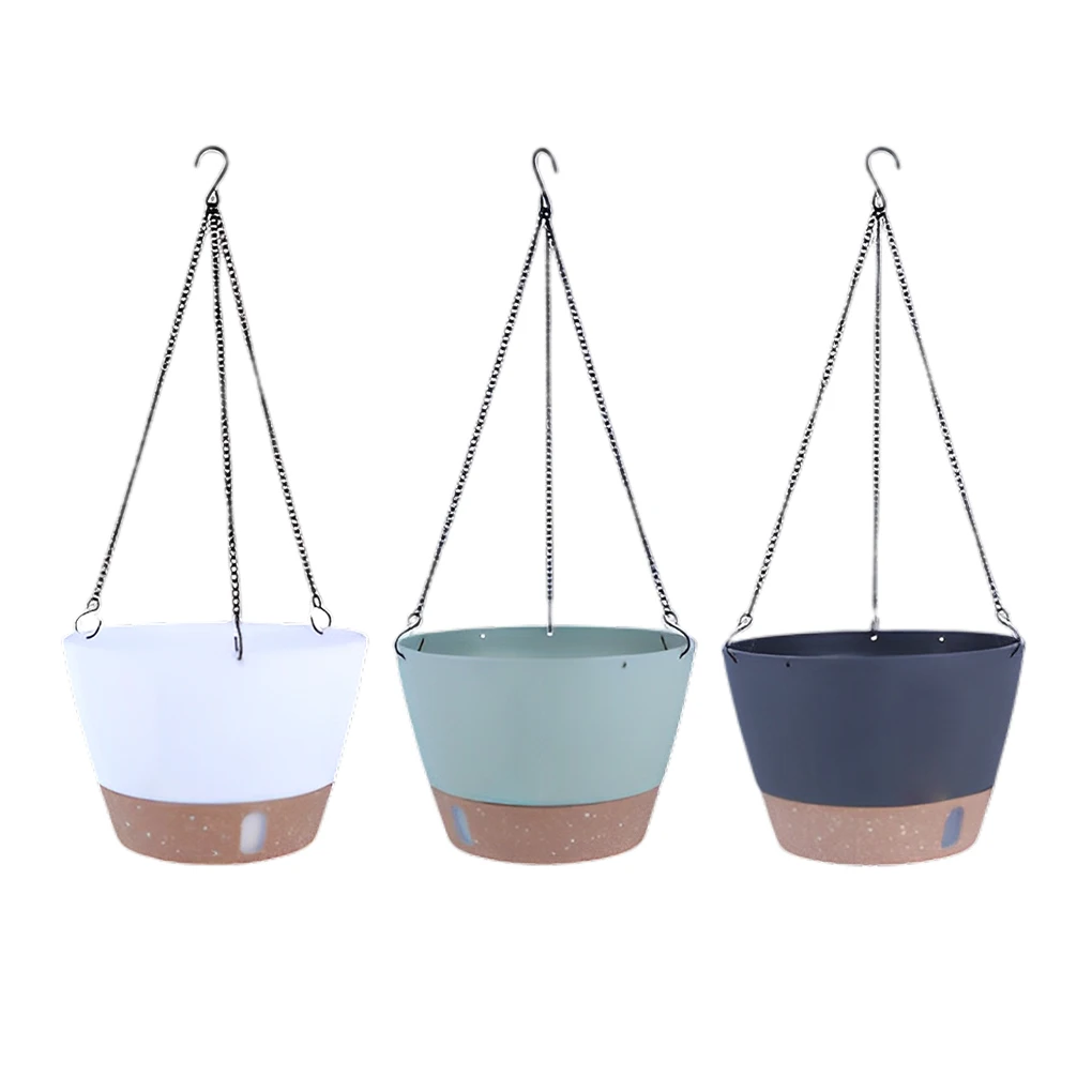 Hanging Plant Pot Handcrafted Garden with Visible Water Level Tray Hangers Removable Saucer Basket Planter for Patio Home 
Hanging Plant Pot Handcrafted Garden with Visible Water Level Tray Hangers Removable Saucer Basket Planter for Patio Home