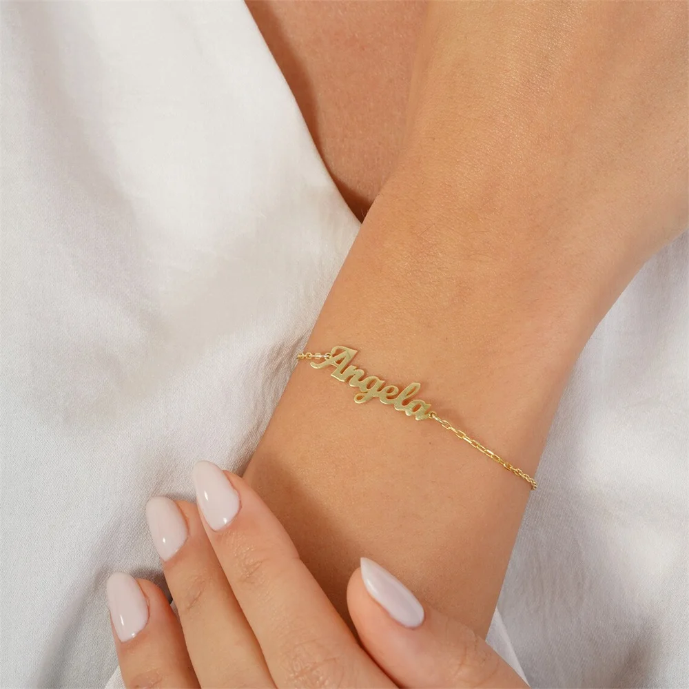 Personalize Customize Name Bracelets Gold Color Stainless Steel Nameplate Bracelet for Women Charm Custom Wrist Chain Jewelry
Personalize Customize Name Bracelets Gold Color Stainless Steel Nameplate Bracelet for Women Charm Custom Wrist Chain Jewelry