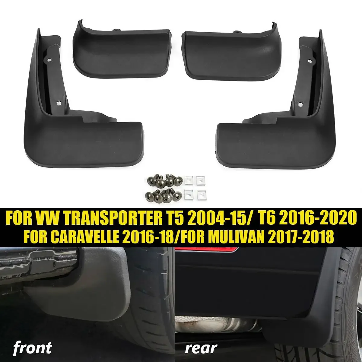 4pcs Mudguards Fender Mud Flap Guard Splash Exterior Parts for VW Transporter Caravelle Multivan T5 T6 2016 2017 2018 2019
4pcs Mudguards Fender Mud Flap Guard Splash Exterior Parts for VW Transporter Caravelle Multivan T5 T6 2016 2017 2018 2019