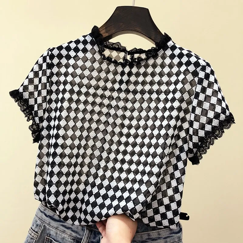 Кружевная Лоскутная клетчатая шифоновая женская блузка, летняя новая модель 2022, свободная элегантная Офисная Женская универсальная верхняя одежда, топы
Кружевная Лоскутная клетчатая шифоновая женская блузка, летняя новая модель 2022, свободная элегантная Офисная Женская универсальная верхняя одежда, топы