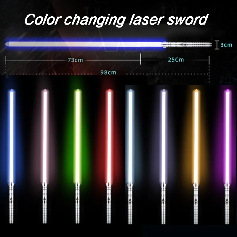98cm Laser Lightsaber Vocalization Luminescence RGB Cool 7 Colors Toys Metal Handle Transformation Props
98cm Laser Lightsaber Vocalization Luminescence RGB Cool 7 Colors Toys Metal Handle Transformation Props