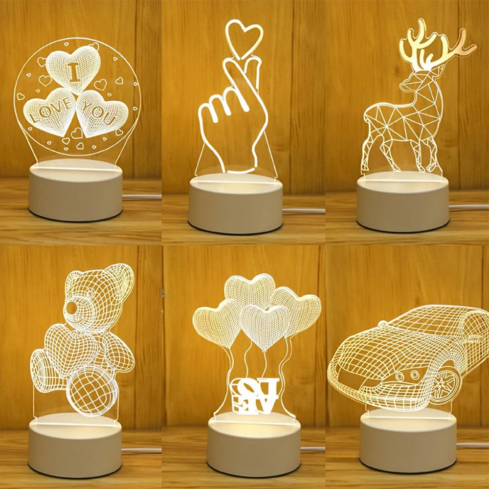 3D Night Lights Acrylic USB LED Lamp Christmas Decorations Table Lamp Birthday Party Decor Valentine's Day Gift Bedside Light
3D Night Lights Acrylic USB LED Lamp Christmas Decorations Table Lamp Birthday Party Decor Valentine's Day Gift Bedside Light