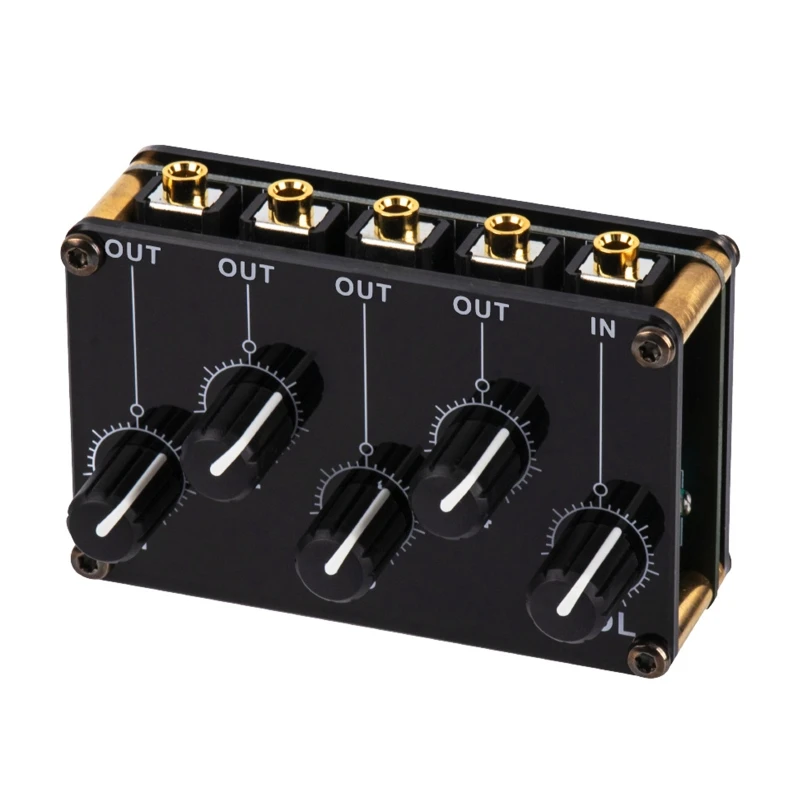 4 Channel Line Passive Mixers Ideal for Small Club or Bar No Power Needed with 1 Main Output Volume Knob 4 Input Knob
4 Channel Line Passive Mixers Ideal for Small Club or Bar No Power Needed with 1 Main Output Volume Knob 4 Input Knob