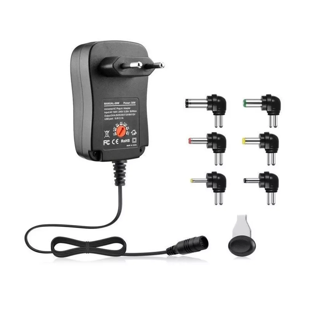 30W 2.1A AC/DC Power Supply Adaptor Universal Charger Adaptor with 6 Plugs Adjustable Voltage Regulated Power Adapter DC
30W 2.1A AC/DC Power Supply Adaptor Universal Charger Adaptor with 6 Plugs Adjustable Voltage Regulated Power Adapter DC
