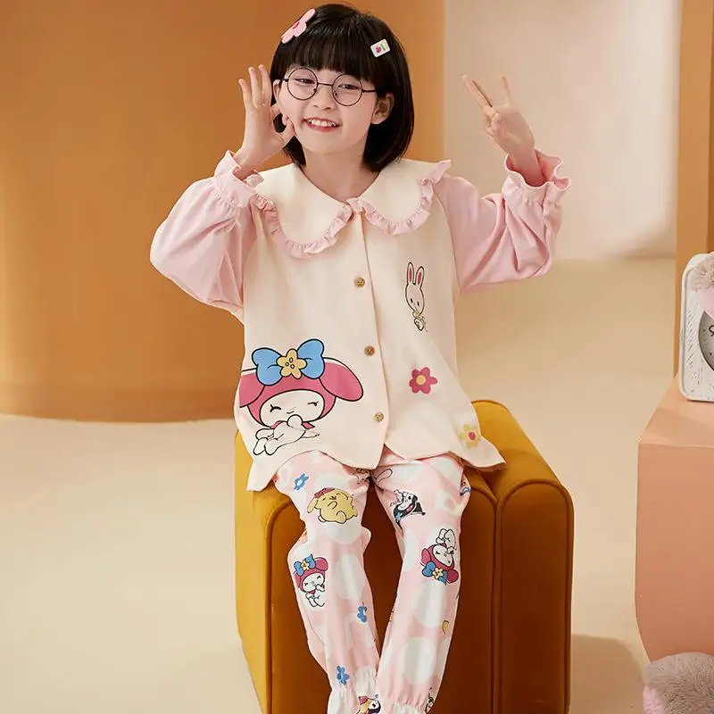 Sanrio Cotton Kids My Melody Pajamas Set Cartoon Spring Autumn Casual Homewear Cute Loose Nightwear Anime Sleepwear Girl Gift
Sanrio Cotton Kids My Melody Pajamas Set Cartoon Spring Autumn Casual Homewear Cute Loose Nightwear Anime Sleepwear Girl Gift