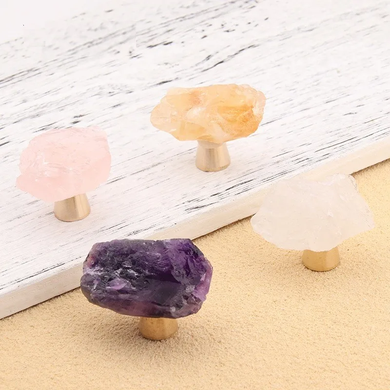 Luxury Natural Ore Amethyst Fluorite Gold Edge Brass Handle Drawer Wardrobe Door Single Hole Small Handle Simple
Luxury Natural Ore Amethyst Fluorite Gold Edge Brass Handle Drawer Wardrobe Door Single Hole Small Handle Simple