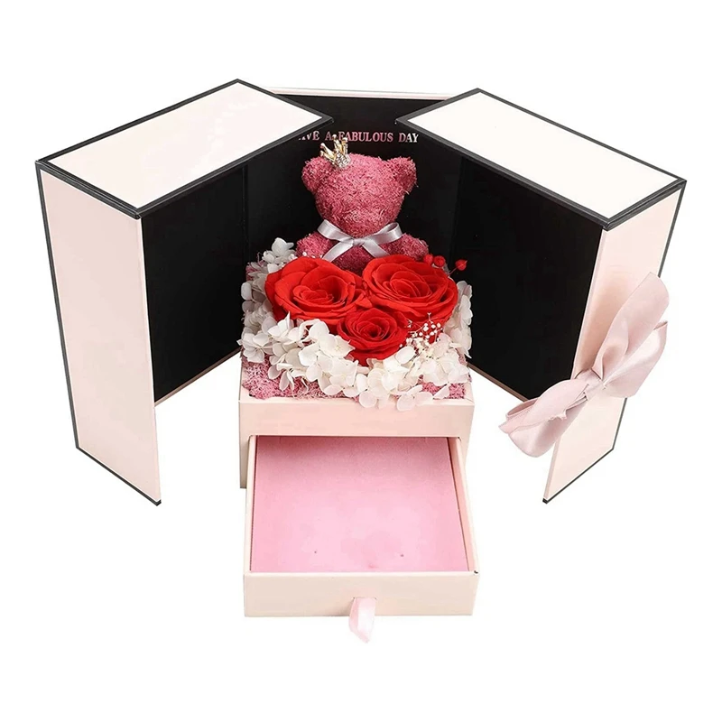 Mother's Day Mom Gift Bear With Three Red Roses Eternal Flower Gift Box Birthday Gift Valentine's Day Christmas
Mother's Day Mom Gift Bear With Three Red Roses Eternal Flower Gift Box Birthday Gift Valentine's Day Christmas