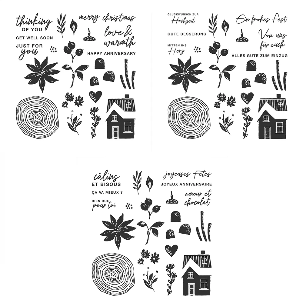 6*6 inch Nature Clear Silicone Stamps Cottage Tree Rings Mushroom Flowers Stamps English/German/ French Wishes DIY Craft New
6*6 inch Nature Clear Silicone Stamps Cottage Tree Rings Mushroom Flowers Stamps English/German/ French Wishes DIY Craft New