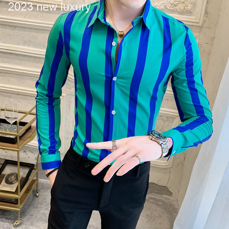 Autumn New 2022 Korean Fashion Casual Button Down Blouse Men Design Brand Slim Fit Man Shirts Long Sleeve Striped Tops W336
Autumn New 2022 Korean Fashion Casual Button Down Blouse Men Design Brand Slim Fit Man Shirts Long Sleeve Striped Tops W336