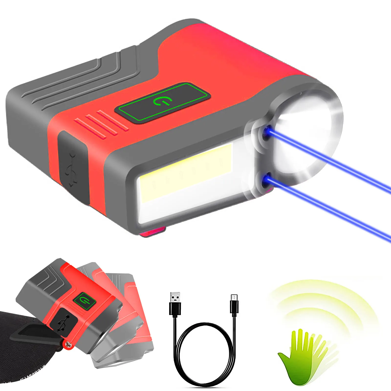 COB LED Induction Sensor Headlamp, Ultra Bright Portable IPX6 Waterproof Clip-on Baseball Cap Light Flashlight Outdoor Sports
COB LED Induction Sensor Headlamp, Ultra Bright Portable IPX6 Waterproof Clip-on Baseball Cap Light Flashlight Outdoor Sports