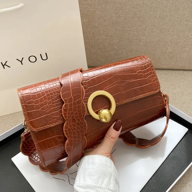 Fashion Crocodile Pattern Women's Bag PU Leather Underarm Crossbody Shoulder Bags Solid Small Flap Trend Designer Woman Handbag
Fashion Crocodile Pattern Women's Bag PU Leather Underarm Crossbody Shoulder Bags Solid Small Flap Trend Designer Woman Handbag