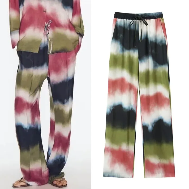 TRAF Women Tie-Dye Print Trousers Casual Holiday High Waist Straight Leg Pant Sets Elasticated Waist Adjustable Drawstring Pants
TRAF Women Tie-Dye Print Trousers Casual Holiday High Waist Straight Leg Pant Sets Elasticated Waist Adjustable Drawstring Pants