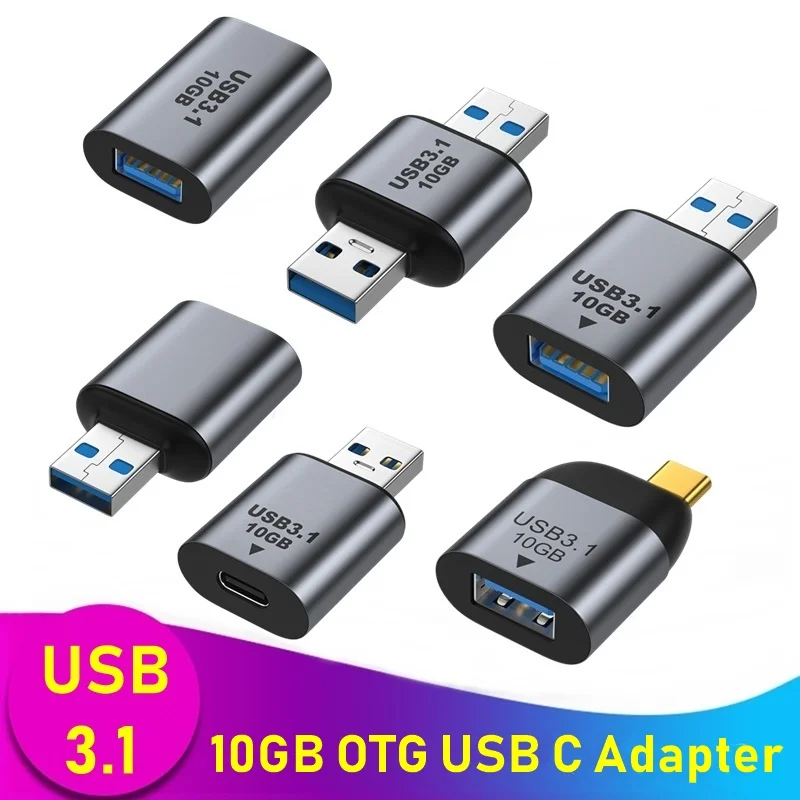 

Металлический адаптер USB C 3,1 OTG 10 Гбит/с для быстрой передачи данных Type-C 3A, зарядный конвертер для Samsung, Xiaomi, телефона, Macbook Pro, планшета
