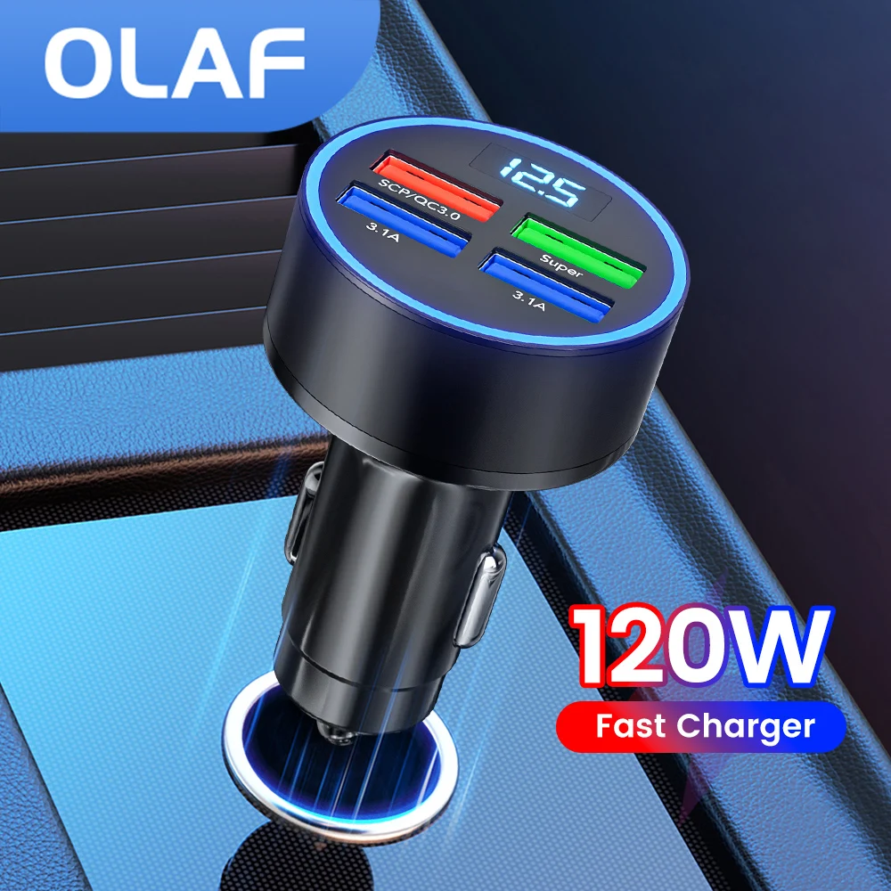 120W 4 Ports USB Car Charger PD Fast Charging for iPhone Xiaomi Huawei Samsung Oneplus Quick Charge 3.0 Super Charger Adapter
120W 4 Ports USB Car Charger PD Fast Charging for iPhone Xiaomi Huawei Samsung Oneplus Quick Charge 3.0 Super Charger Adapter