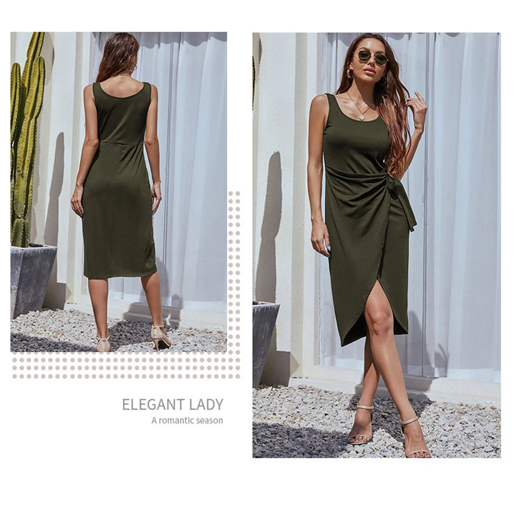 Women Summer Causal Sexy Sleeveless Vintage Slim Midi Dress Lace Up Pleated Tank Sleeveless O Neck Elegant Robe Sexy Vestidos
Women Summer Causal Sexy Sleeveless Vintage Slim Midi Dress Lace Up Pleated Tank Sleeveless O Neck Elegant Robe Sexy Vestidos
