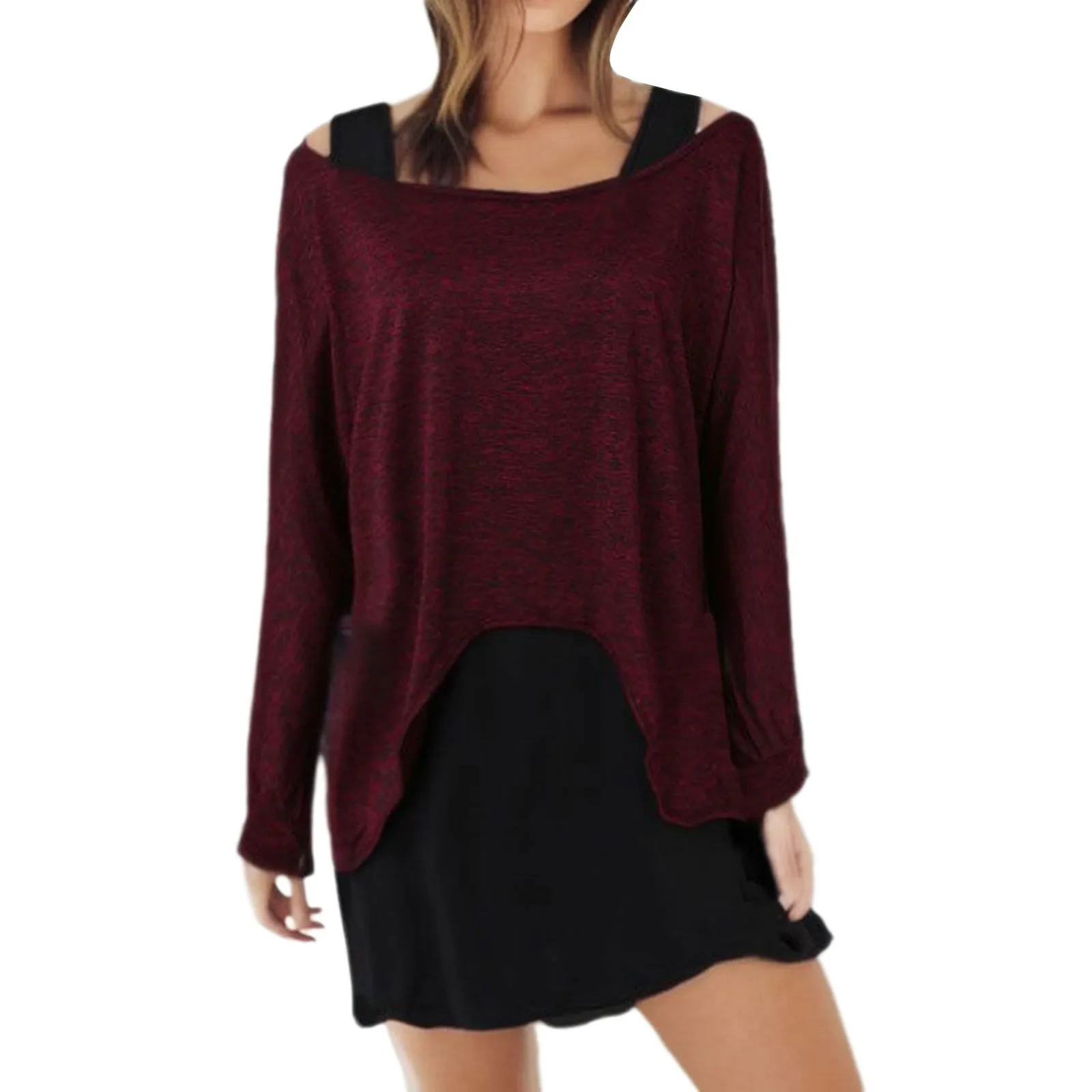 Off-Shoulder T-Shirts For Women Loose Long Sleeve Shirts Two Piece Tank Tee Top Casual Comfy T Shirt Set Daily Tops Autumn
Off-Shoulder T-Shirts For Women Loose Long Sleeve Shirts Two Piece Tank Tee Top Casual Comfy T Shirt Set Daily Tops Autumn
