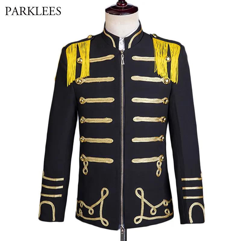 Мужская куртка-блейзер с золотыми кисточками, с воротником-стойкой, на молнии, военная форма, сценическое представление, косплей, костюм для... 
Мужская куртка-блейзер с золотыми кисточками, с воротником-стойкой, на молнии, военная форма, сценическое представление, косплей, костюм для...
