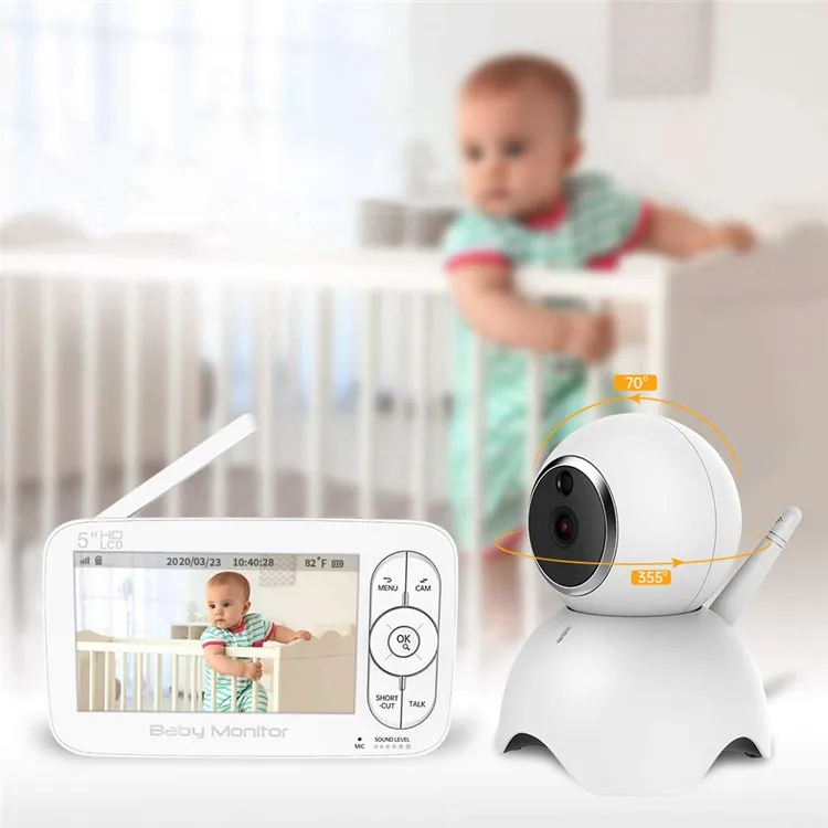 Pan Tilt Zoom Rotation Night Vision Two Way Audio Motion Alerts 5 inch LCD Screen Home Smart Wireless Baby Monitor
Pan Tilt Zoom Rotation Night Vision Two Way Audio Motion Alerts 5 inch LCD Screen Home Smart Wireless Baby Monitor