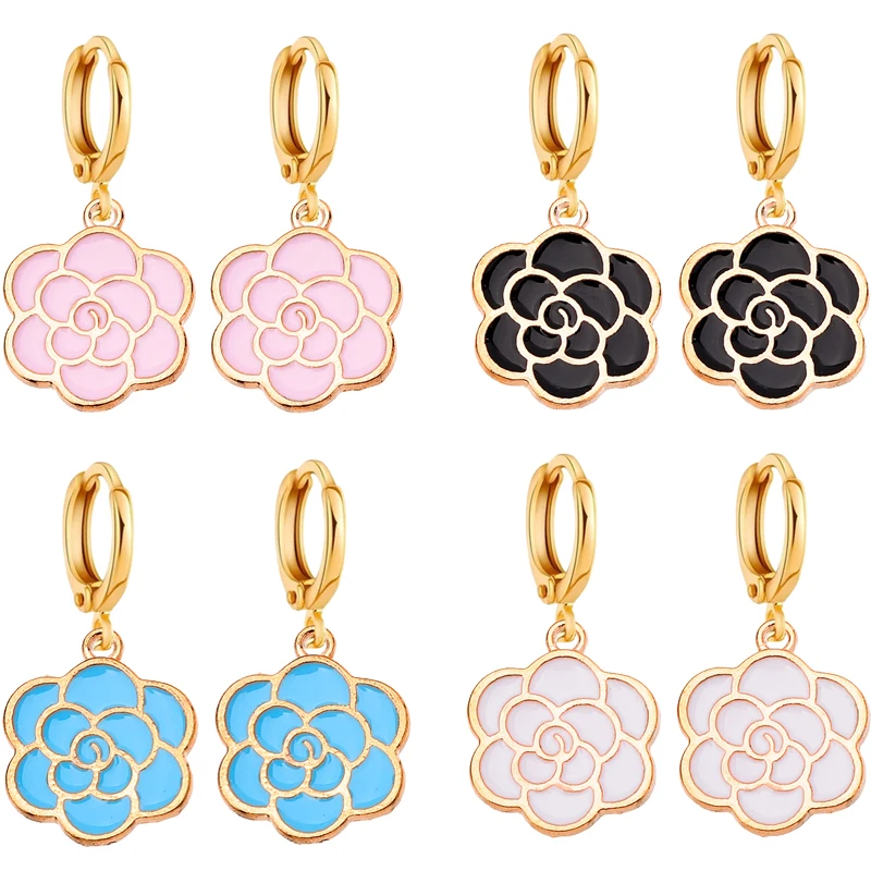 2 Pairs Of 36*17Mm Camellia Peony Oil Drip Alloy Women'S Earrings Set Dangling Hoop Earrings Black White Fashion Creative Gifts
2 Pairs Of 36*17Mm Camellia Peony Oil Drip Alloy Women'S Earrings Set Dangling Hoop Earrings Black White Fashion Creative Gifts