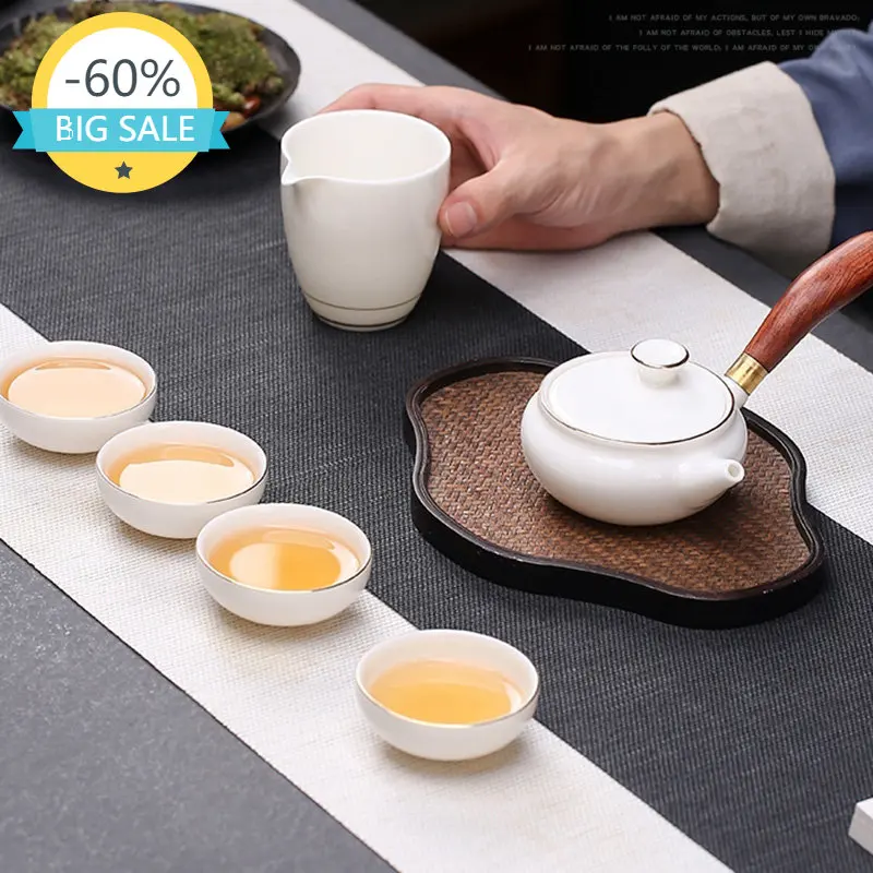 Pottery Tea Pot Set Chinese Style Chinese Ceramic Travel Tea Pot Set Gift Set Teaware Cutlery Ceremony Juego De Te Ceramic Cup 
Pottery Tea Pot Set Chinese Style Chinese Ceramic Travel Tea Pot Set Gift Set Teaware Cutlery Ceremony Juego De Te Ceramic Cup