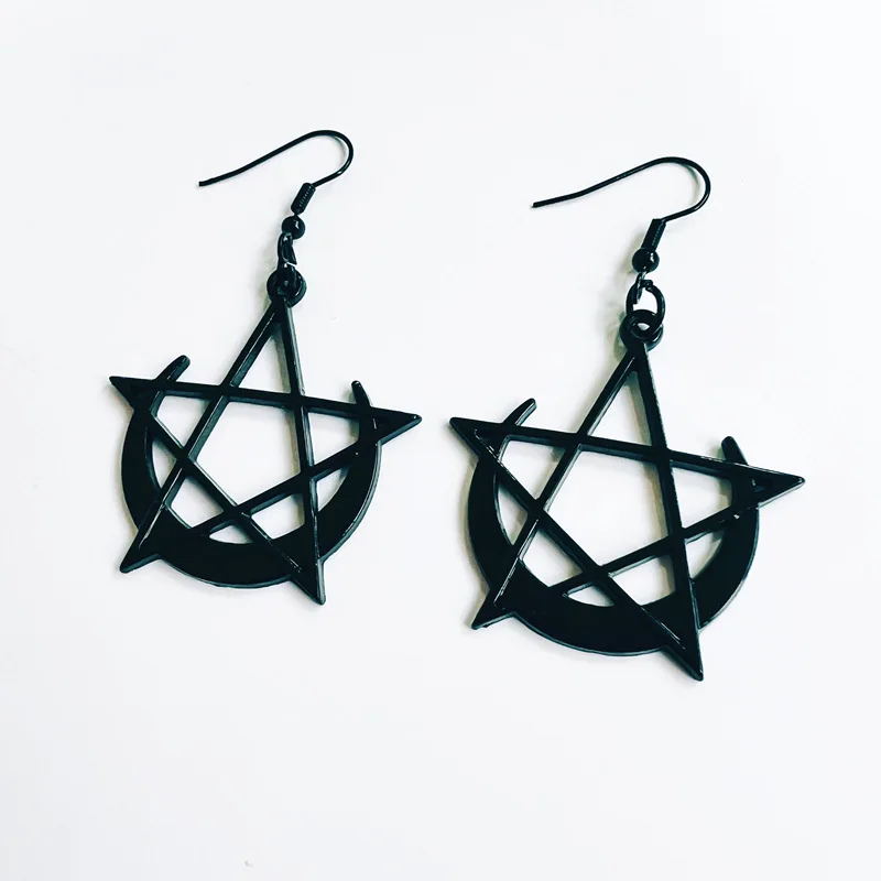 Gothic Pentagram Moon Charm Earrings For Women Girls Pagan Alternative Jewelry Accessorie Black Pentagram Pendant Ear Hook Gift
Gothic Pentagram Moon Charm Earrings For Women Girls Pagan Alternative Jewelry Accessorie Black Pentagram Pendant Ear Hook Gift