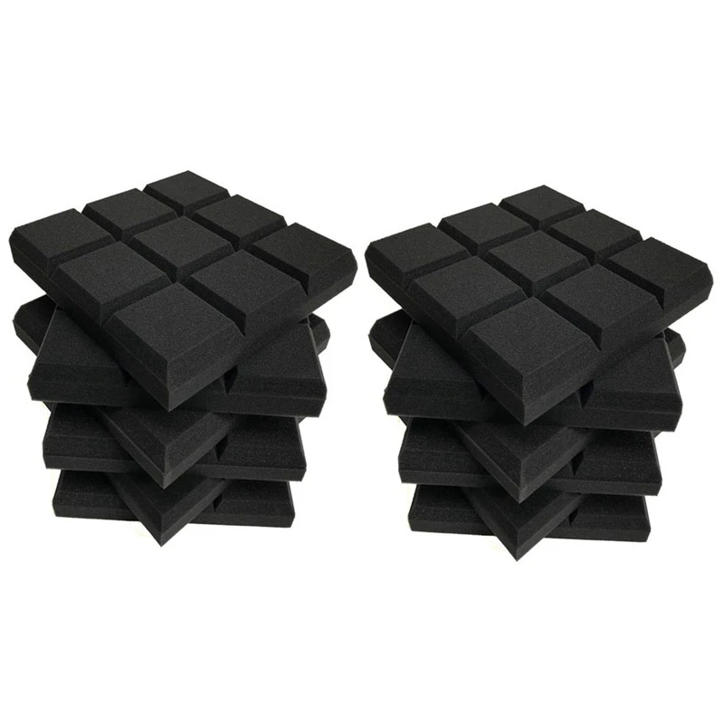 12 Pack 30X30x5cm Acoustic Foam Panels, Beveled 9 Block Tiles, Sound Panels Wedges Soundproof Sound Insulation Absorbing
12 Pack 30X30x5cm Acoustic Foam Panels, Beveled 9 Block Tiles, Sound Panels Wedges Soundproof Sound Insulation Absorbing
