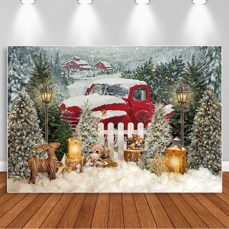 Rustic Winter Christmas Backdrops for Photography Red Truck House Photocall Props Portrait Photographic Studio Photo Backgrounds
Rustic Winter Christmas Backdrops for Photography Red Truck House Photocall Props Portrait Photographic Studio Photo Backgrounds