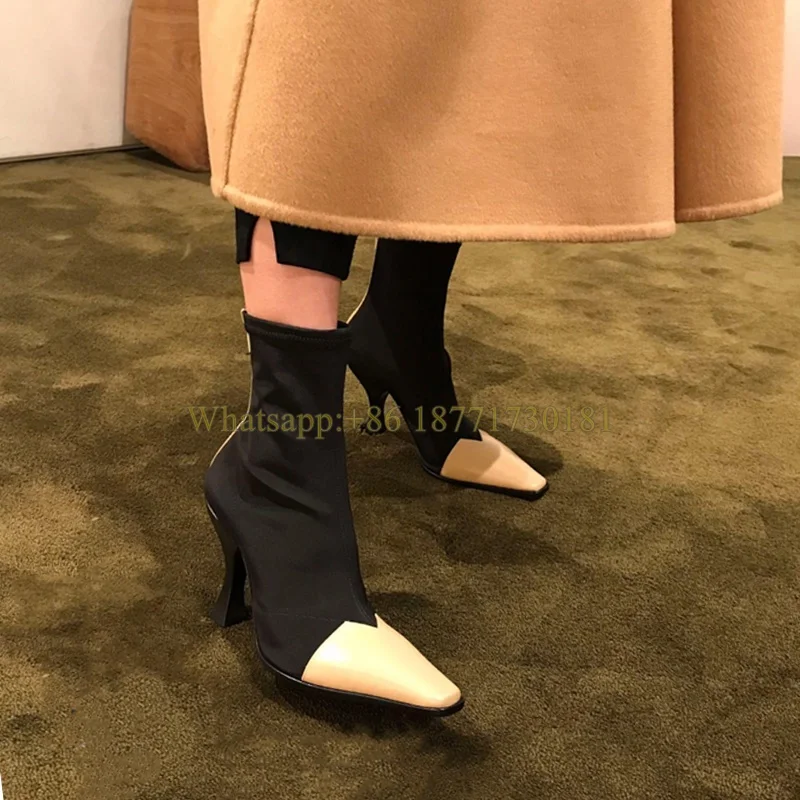 Ботильоны женские на высоком каблуке, с квадратным носком, на молнии сзади 
Ботильоны женские на высоком каблуке, с квадратным носком, на молнии сзади