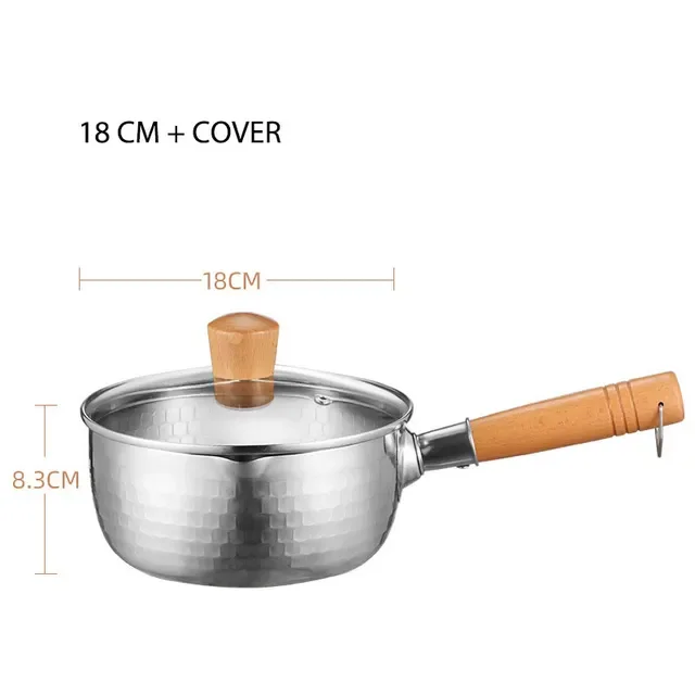Snow Pot Wooden Handle Lid Non-Stick Pan Kitchen Utensils Stainless Steel Milk Pot Kitchen Practical Cookware
Snow Pot Wooden Handle Lid Non-Stick Pan Kitchen Utensils Stainless Steel Milk Pot Kitchen Practical Cookware