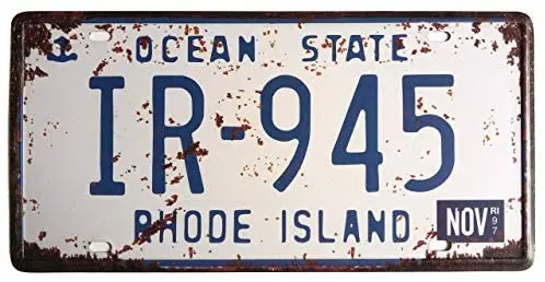 ERLOOD Rhode Island IR-945 Ocean State, United States,Retro Vintage Auto License Plate Tin Sign Embossed Tag Size Home Pub Bar
ERLOOD Rhode Island IR-945 Ocean State, United States,Retro Vintage Auto License Plate Tin Sign Embossed Tag Size Home Pub Bar