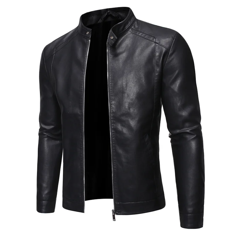 2021 Autumn New Men's Casual Fasion Stand Collar Slim PU Leater Jacket Solid Color Leater Jacket Men Anti-wind Motorcycle 5XL 
2021 Autumn New Men's Casual Fasion Stand Collar Slim PU Leater Jacket Solid Color Leater Jacket Men Anti-wind Motorcycle 5XL