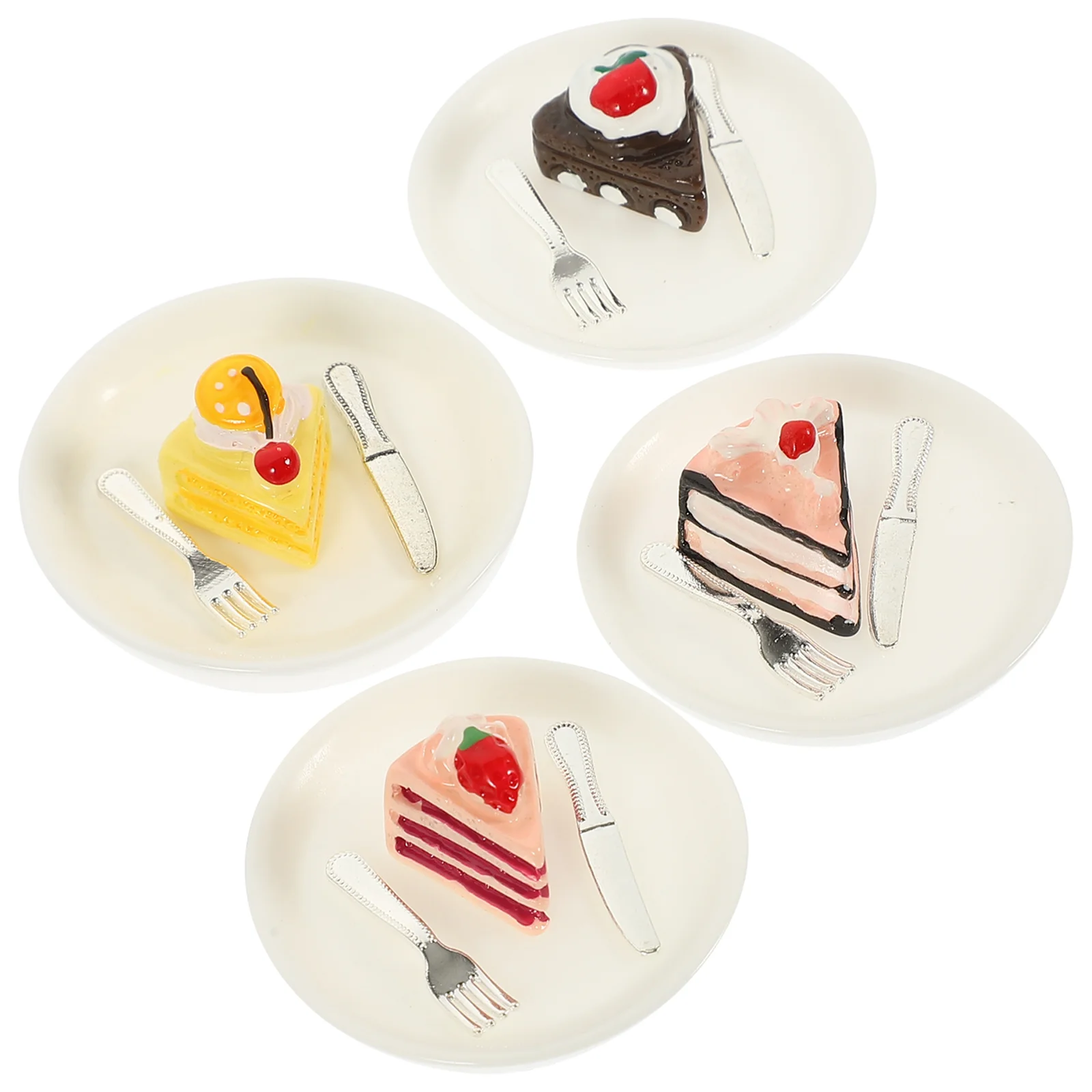 

Mini Cupcakes Decorations Dollhouse Miniature Dinner Plate Food Play Scene Matching Model