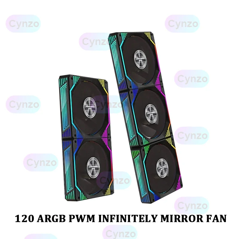Охлаждающий вентилятор Infinitely Mirror Case 120 мм AURA SYNC 5 В 3-контактный ARGB PWM 12 см