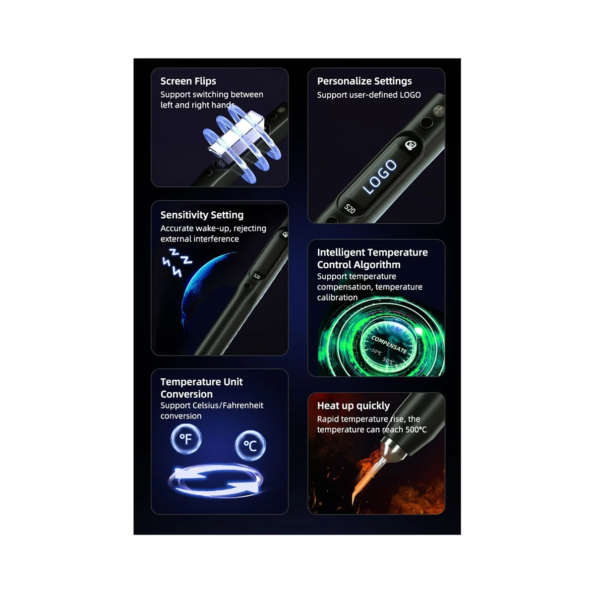 S20 (IS) Soldering Iron 0.91 Inch OLED 50℃-500℃ Soldering Head Compatible with C115 Soldering Head US Plug
S20 (IS) Soldering Iron 0.91 Inch OLED 50℃-500℃ Soldering Head Compatible with C115 Soldering Head US Plug