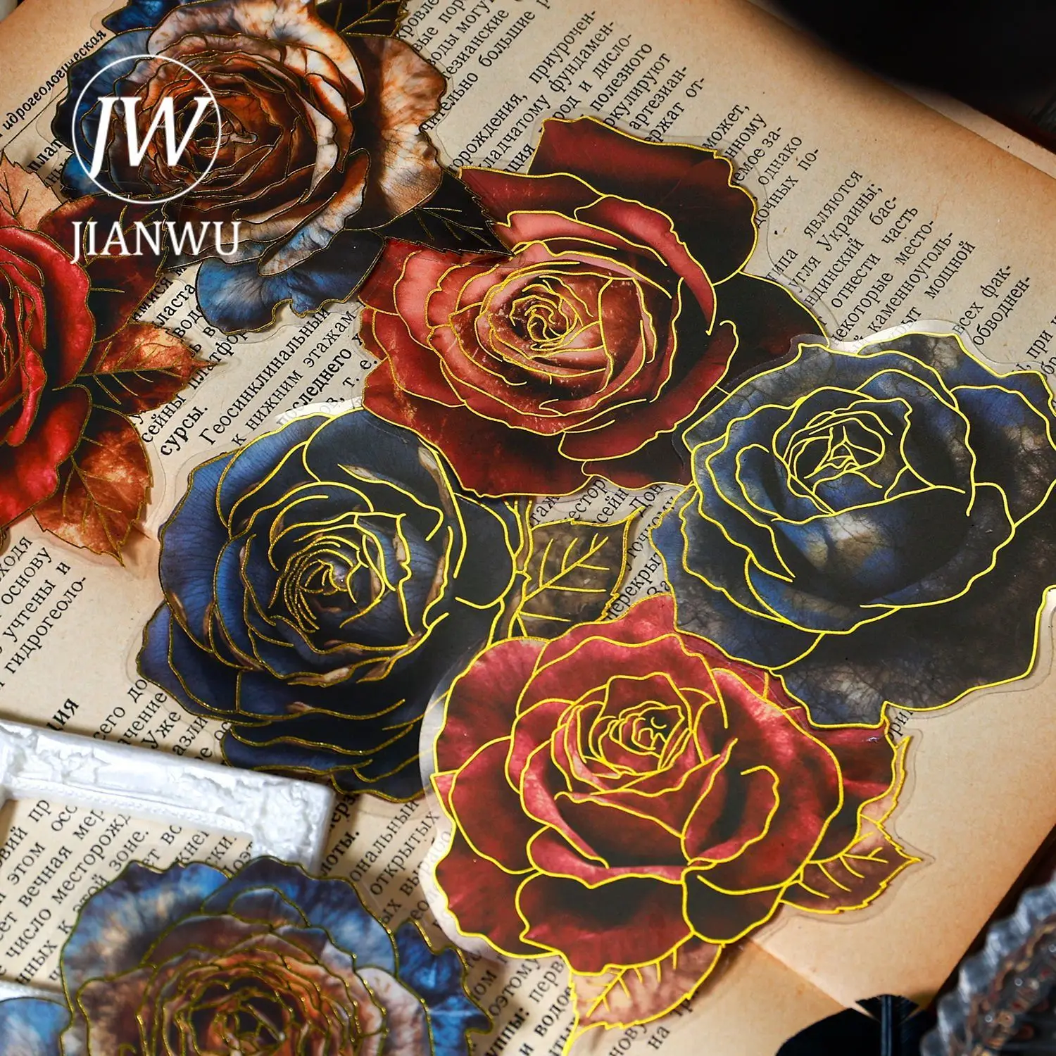 

JIANWU 10 листов тематическая Роза серия винтажный цветок бронзирующий Декор стикер для домашних животных креативный DIY Журнал коллаж Канцтовары