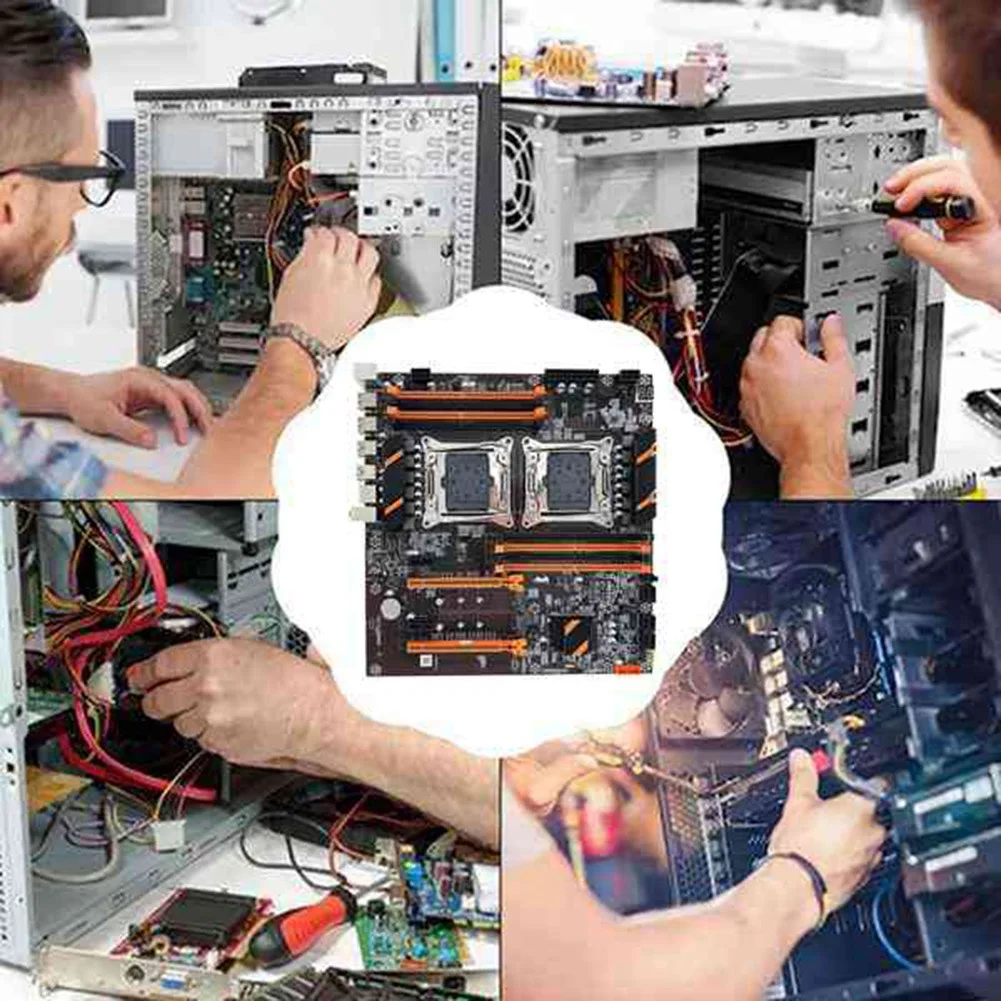 Материнская плата X99 с двойным ЦП, поддержка LGA2011-3, поддержка ЦП DDR4 ECC, материнская плата с памятью 2x E5 2620 V3, ЦП с термопастой
Материнская плата X99 с двойным ЦП, поддержка LGA2011-3, поддержка ЦП DDR4 ECC, материнская плата с памятью 2x E5 2620 V3, ЦП с термопастой