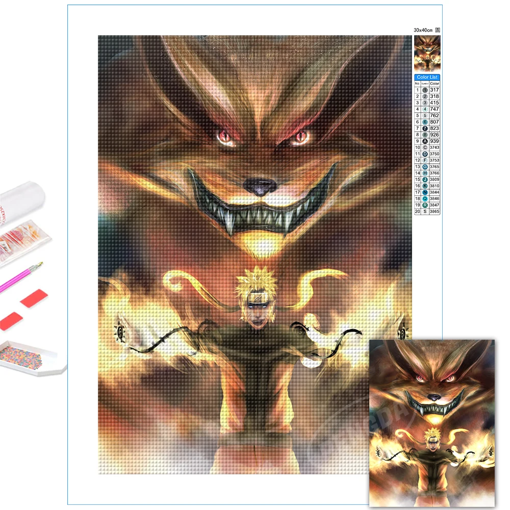 Classic Anime 5D DIY Diamond Paintings Uzumaki Naruto Nine Tailed Fox Cross Stitch Full Square Drill Embroidery Kits Home Decor
Classic Anime 5D DIY Diamond Paintings Uzumaki Naruto Nine Tailed Fox Cross Stitch Full Square Drill Embroidery Kits Home Decor