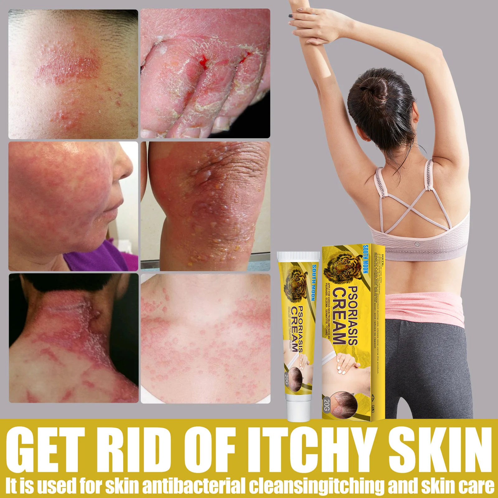 Against Psoriasis Cream Natural Herbal Ointment Antibacterial Gel Removal Eczema Urticaria Psora Dermatitis Skin Treatment 20g
Against Psoriasis Cream Natural Herbal Ointment Antibacterial Gel Removal Eczema Urticaria Psora Dermatitis Skin Treatment 20g