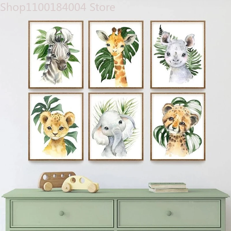 Baby Posters Giraffe Zebra Canvas Painting Art Nordic Personalized Name and Prints Green Leaf Animals Wall Pictures for Kid Room
Baby Posters Giraffe Zebra Canvas Painting Art Nordic Personalized Name and Prints Green Leaf Animals Wall Pictures for Kid Room