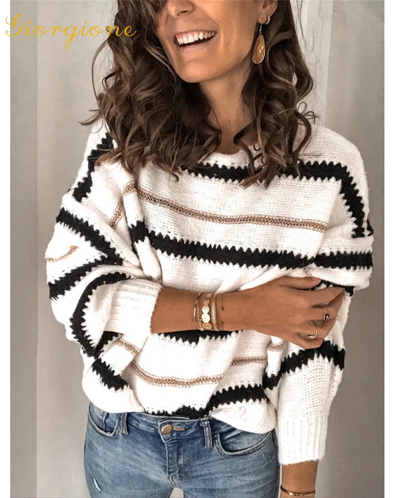 Women's Pullover 2022 Autumn Winter New Splicing Metal Stripe Knitted Commuter Loose Sweater Winter Clothes Women 2022
Women's Pullover 2022 Autumn Winter New Splicing Metal Stripe Knitted Commuter Loose Sweater Winter Clothes Women 2022
