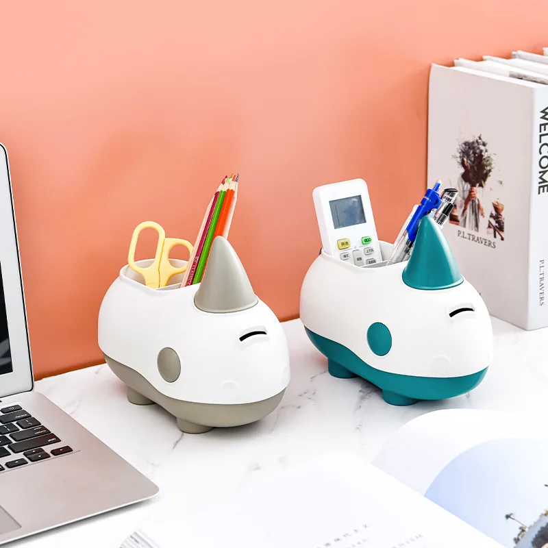1 piece desk stationery tool coin storage box Cartoon rhino desktop storage Pen holder student office organizer
1 piece desk stationery tool coin storage box Cartoon rhino desktop storage Pen holder student office organizer
