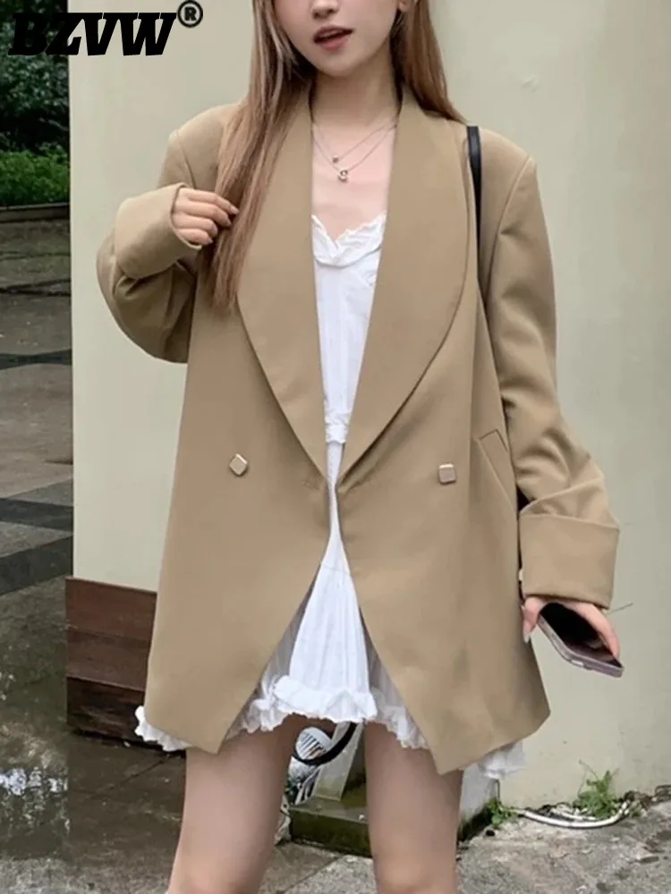 BZVW осенний Новый высококачественный костюм с банановым воротником женский свободный тонкий дизайн флип-рукав костюм универсальный Топ женский тренд 25X3379 
BZVW осенний Новый высококачественный костюм с банановым воротником женский свободный тонкий дизайн флип-рукав костюм универсальный Топ женский тренд 25X3379